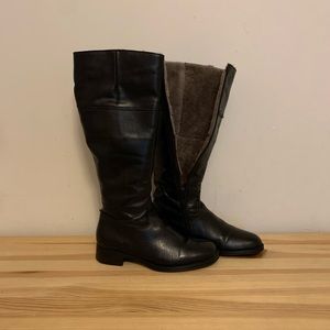 Aldo Shearling Lined Leather Boots